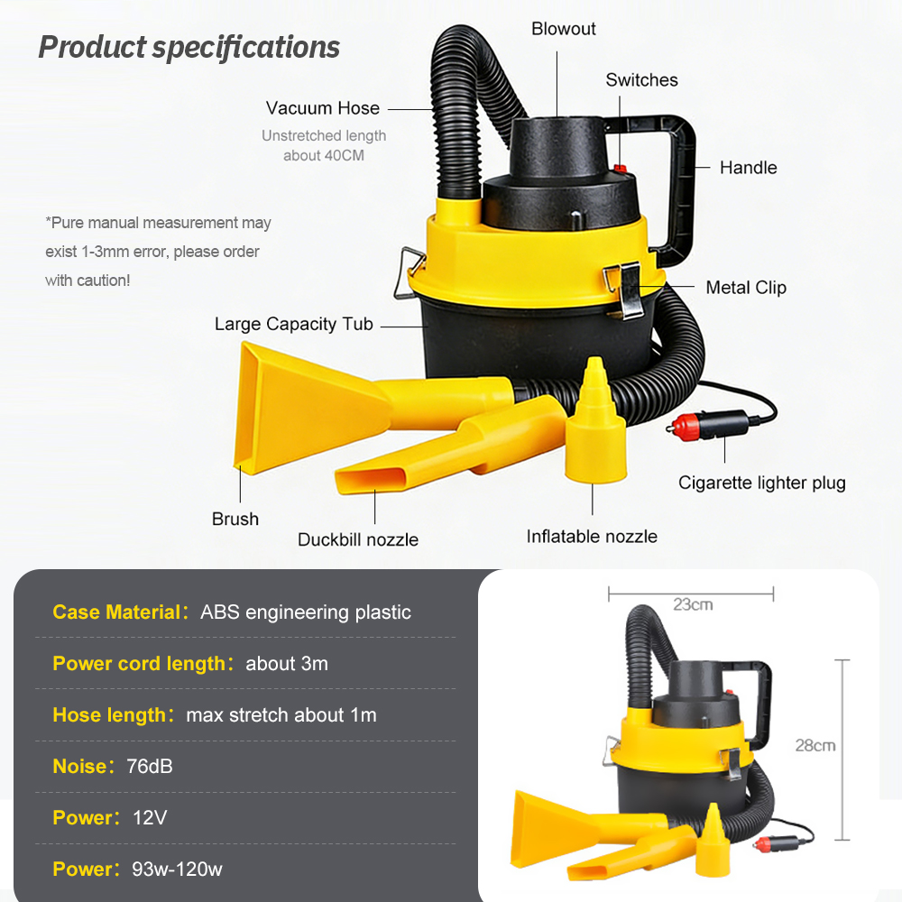 Portable 12V Car Vacuum Cleane - Crossfit Machine บทวิจารณ์และราคา